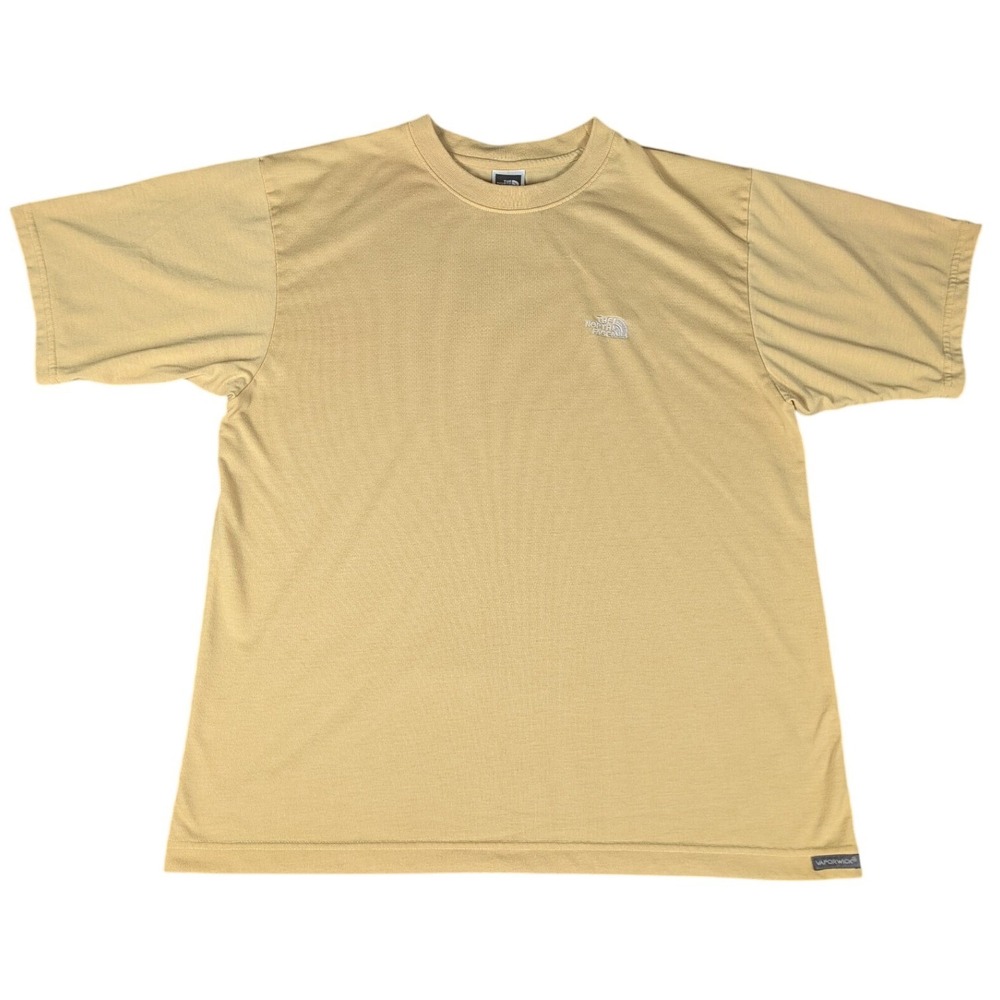 The North Face T-Shirt Mens Large Yellow VaporWick Performance Hiking Excellent